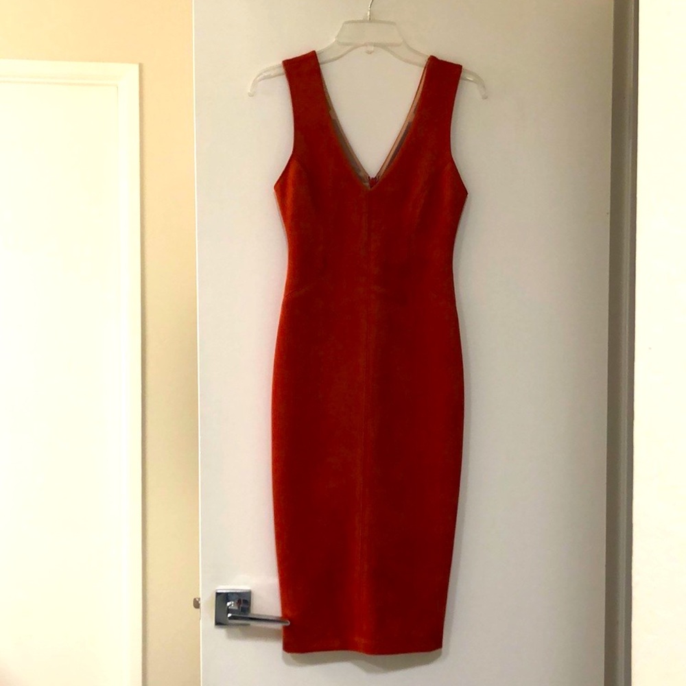 Suede midi dress